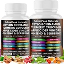 Ceylon Cinnamon Apple Cider Vinegar Turmeric Curcumin Panax Ginseng Berberine with Bitter Melon Banaba Milk Thistle Gymnema Sylvestre Vegan Capsules - 120 Count