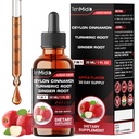 Ceylon Cinnamon Extract Liquid Drops - 7in1 with Turmeric, Berberine HCl, Ginger, Apple Cider Vinegar, Dandelion, and Black Pepper - Vegan, Non-GMO - 30ml 1 Fl Oz