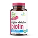 USDA Organic Whole Food Biotin Supplement, Made with Plant-Based Biotin from Sesbania Agati Trees, by SolaGarden Naturals, 60 Non-GMO Vegan Capsules, Supports Hair, Skin, and Nails, Made in USA