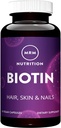 MRM Nutrition Biotin Capsules - For Womem & Men - 5000 mcg, Supports Hair Growth, Healthy Skin & Nails, Vegan B7 Supplement for Cellular Energy, Keratin Strength & Nutrient Metabolism - 60 Servings