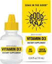 Vitamina D3 deixa anar per adults 4Month do do do do do do dottle Water-Soluble Mominad D, No-GMO, Kosher suplementari a Absorb, No Stir, Flavend D3 Llid per menjar o beure