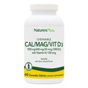 NaturesPlus Calcium/Magnesium/Vitamin D3 with Vitamin K2 - 60 Chewable Tablets - Supports Bone & Immune Health - Vanilla Flavor - Gluten Free - Up to 30 Servings
