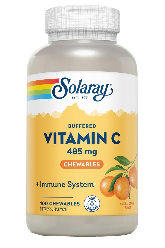 Solaray, Vitamin C Chewable 500Mg Orange, 100 Count