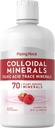 Piping Rock Colloidal Minerals Жидкость | 32 fl oz | Минералы следов фульвовой кислоты | Производные растения | Малиновый аромат | Вегетарианская, не ГМО, безглютеновая добавка