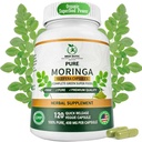 Organic Moringa Capsules 800mg for Energy, Immune Support, Gut Health & Powerful Green Superfood, Rich In Antioxidants, Essential Vitamins & Amino Acids, Non-GMO & Gluten Free (120 Count Pack of 1)