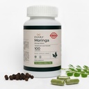 EVARA Moringa Powder Organic Capsules 500mg (100 Count) | 100% Pure, Organic Moringa Leaf Powder with Black Pepper Extracts | Vegan, Gluten Free | GMP & USDA Certified