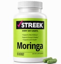Streek Moringa Capsules – Pure Moringa Oleifera Leaf Powder Supplement, 800 mg per Serving, 60 Capsules