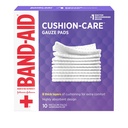 BAND-AID Brand Cushion-Care Gauze Pads, Medium Size, 3 in x 3 in, 10 Count