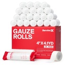 SurviveX - 4" Stretch Gauze Roll – Conforming Medical Bandage Wrap for Wound Care, First Aid, and Injury Dressing, 24 Count