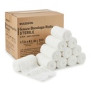 McKesson 100 Pack Sterile Gauze Roll Bandages, 4.5 in x 4.1 Yards, 6-ply Premium Medical Supplies & First Aid Supplies, Bandage Wrap Vet Wrap