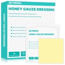 Manuka Honey Wound Dressing 2" x 2" Nonstick Gauze Pads, Sterile Medical Grade Manuka Honey for Wound Care, Honey Patch Wound Repair for Burns, Abrasions, Cuts and Scalds (Individually Pack of 10)