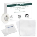 100pc Sterile 4x4 Non-Stick Gauze Pads with Adhesive Medical Tape & 15 Alcohol Wipes – Hypoallergenic Highly Absorbent Non-Adherent Dressing Sponges for Effective Wound Care and First Aid Supplies