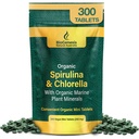 Biogenesis Organic Spirulina, Chlorella & Marine Plant Minerals – 300 Count (200 mg) | Australian Grown Algae Superfood | Support Energy & Immunity | Vegan Mini Tablets