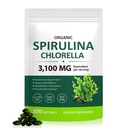 Tiuedu Spirulina Chlorella Softgels 300 Capsules, 17 in 1 Green Nutrient Blend Spirulina Chlorella Softgels,Rich in Plant Protein, Vitamins, Chlorophyll, Easy to Take Softgel