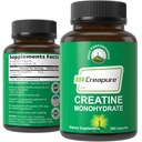 Creapure Creatine Monohydrate 180 Capsules - Ultra High Purity German Made Creatine with Nothing Added at All - Pure Unflavored Pills for Men & Women - No Sugar, Non-GMO, Vegan Friendly Supplement