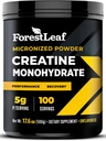 ForestLeaf Micronized Creatine Monohydrate Powder - Maximize Muscle Growth & Strength - Unflavored Creatine for Women and Men - 5G Per Serving - 100 Servings