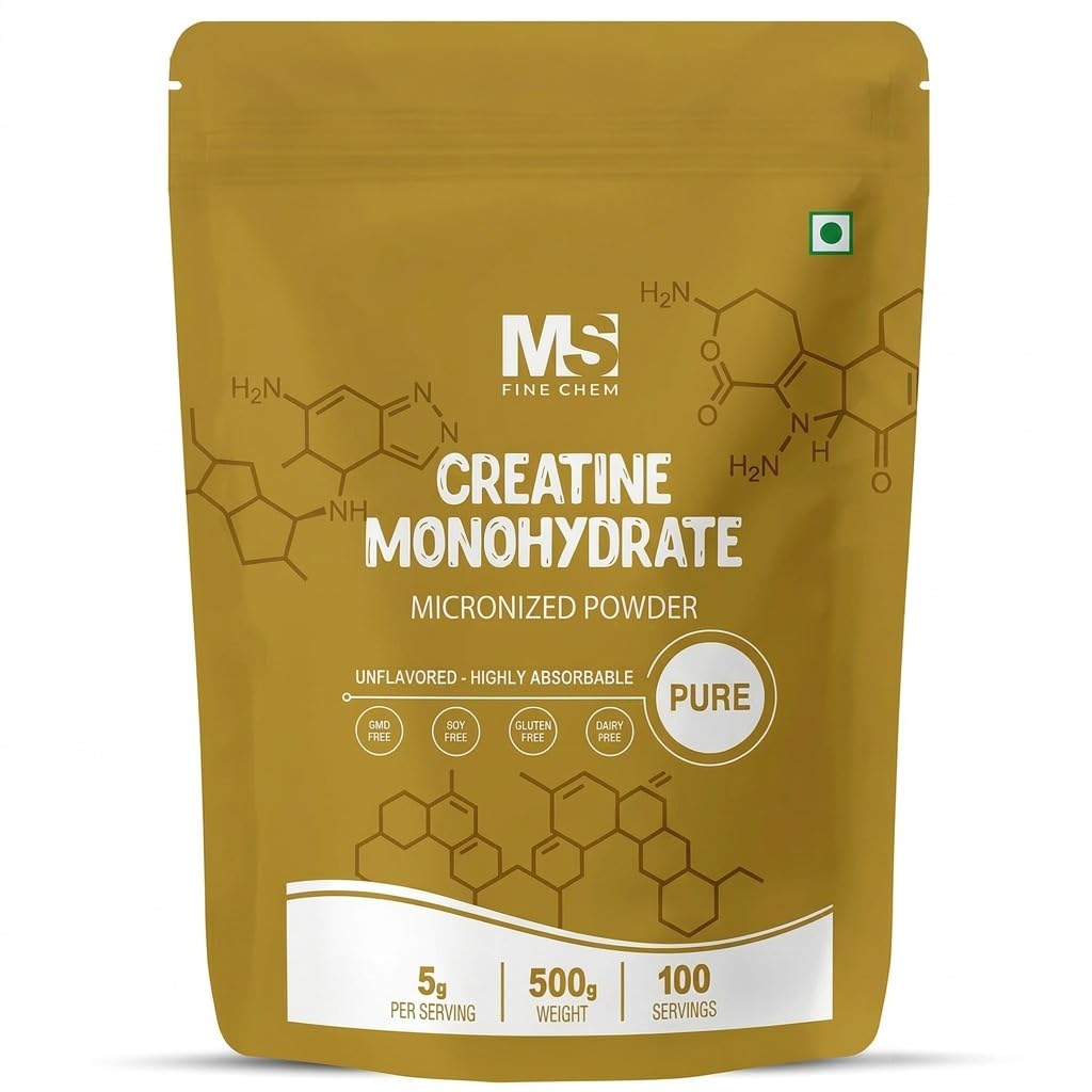 Instant Creatine Monohydrate Powder 500 Grams (1.1 Lb), 5000mg Per Serv, Micronized Creatine Powder, Unflavored, Pure, No Filler, Keto & Vegan, Easy Dissolve Pre Workout for Women and Men