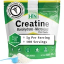 Health Thru Nutrition Creatine Monohydrate Micronized Powder – 500g Pure Unflavored – 5g Per Scoop – Workout Support, Muscle Fuel and Recovery Bulk Supplement | Non-GMO, Vegan