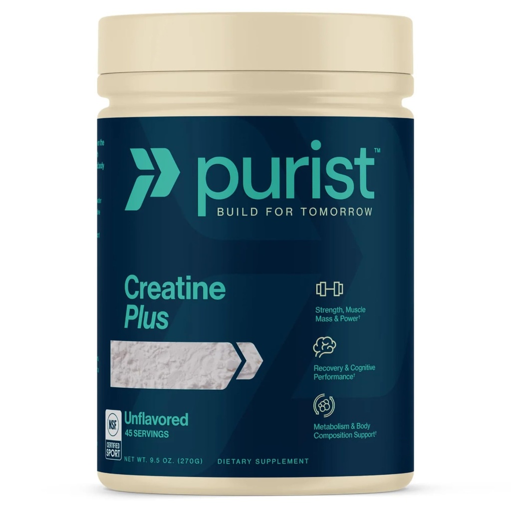 PURIST Protein Creapure Creatine Plus Monohydrate | Workout Powder Supplement | Women Men Muscle Strength Energy Recovery | Clean Nutrition | NSF Certified | Contains Sugar Free Stevia (Unflavored)