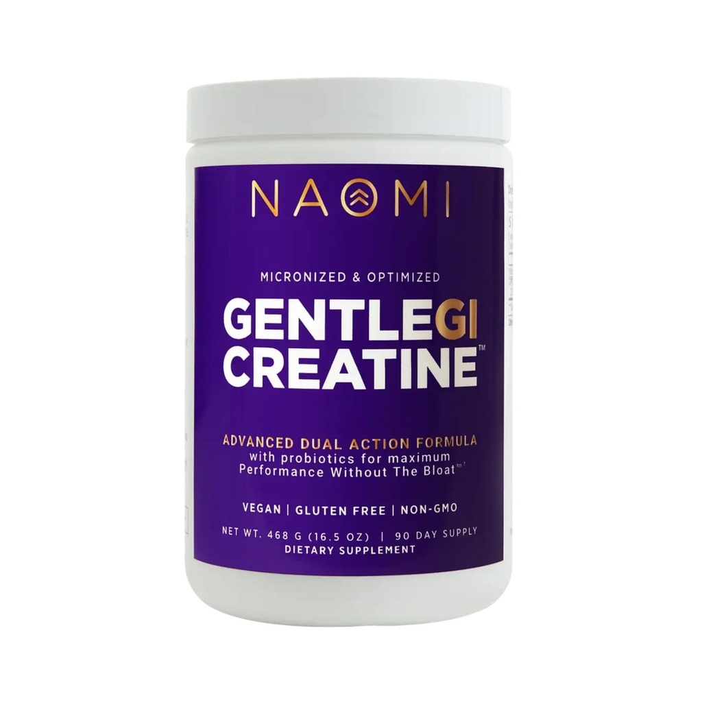 NAOMI Gentle GI Creatine with OPTIBIOME®, Gut-Friendly Creatine Monohydrate for Muscle Strength, Recovery & Mental Focus, Non-GMO, Clean, Daily Creatine Supplement for Men & Women, 90-Day Supply