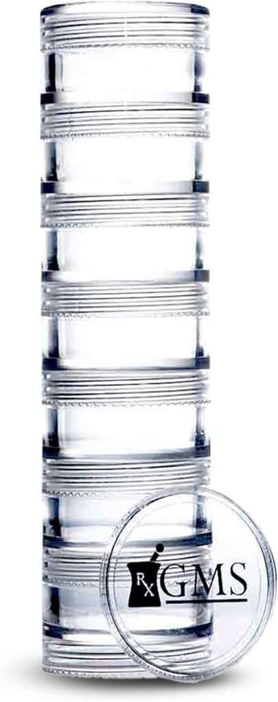 7 dages medicinpille Organizer - Stakbar pilleboks -Fits små tabletter & Vitamin kosttilskud - Hold din daglige medicin organiseret på ét sted - Ekstra lille - Clear