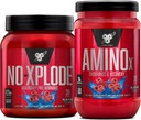 BSN Workout Bundle של NO XPLODE טרום עבודה אבקה כחול רז, 30 משרתי AMINO X שריר התאוששות Intra Workout תמיכה, Caffeine חינם Blue רז, 30 משרתים