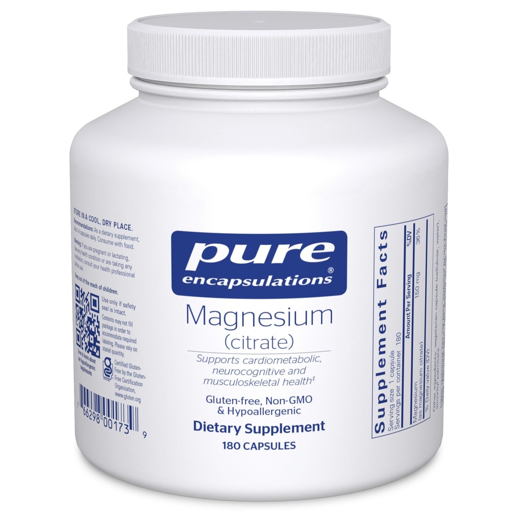 Pure Encapsulations Magnesium (Citrate), 180 Capsules