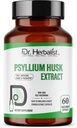 Dr HERBALIST Psyllium Husk Extract 1000mg Per Servering (Plantago Ovata Fiber Supplement) - 60 Veg Capsules - Snabb Absorption, Gentle på mage, Stöder Digestion & Daily Fiber.