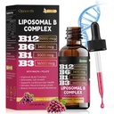 Liposomal Vitamin B12 Sublingual Methylcobalamin – Vitamin B Complex Liquid Drops with B6, B1 & B3 – Fast Absorption B12 Vitamins for Energy, Focus, Brain & Heart Support – Organic, Non-GMO, 2 fl oz