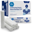 MED PRIDE Sterile Stretch Gauze Roll Latex-Free Non-Adherent Roller Bandage for Wound Care Soft and Elastic (6x147.6 Inch (Pack of 6))