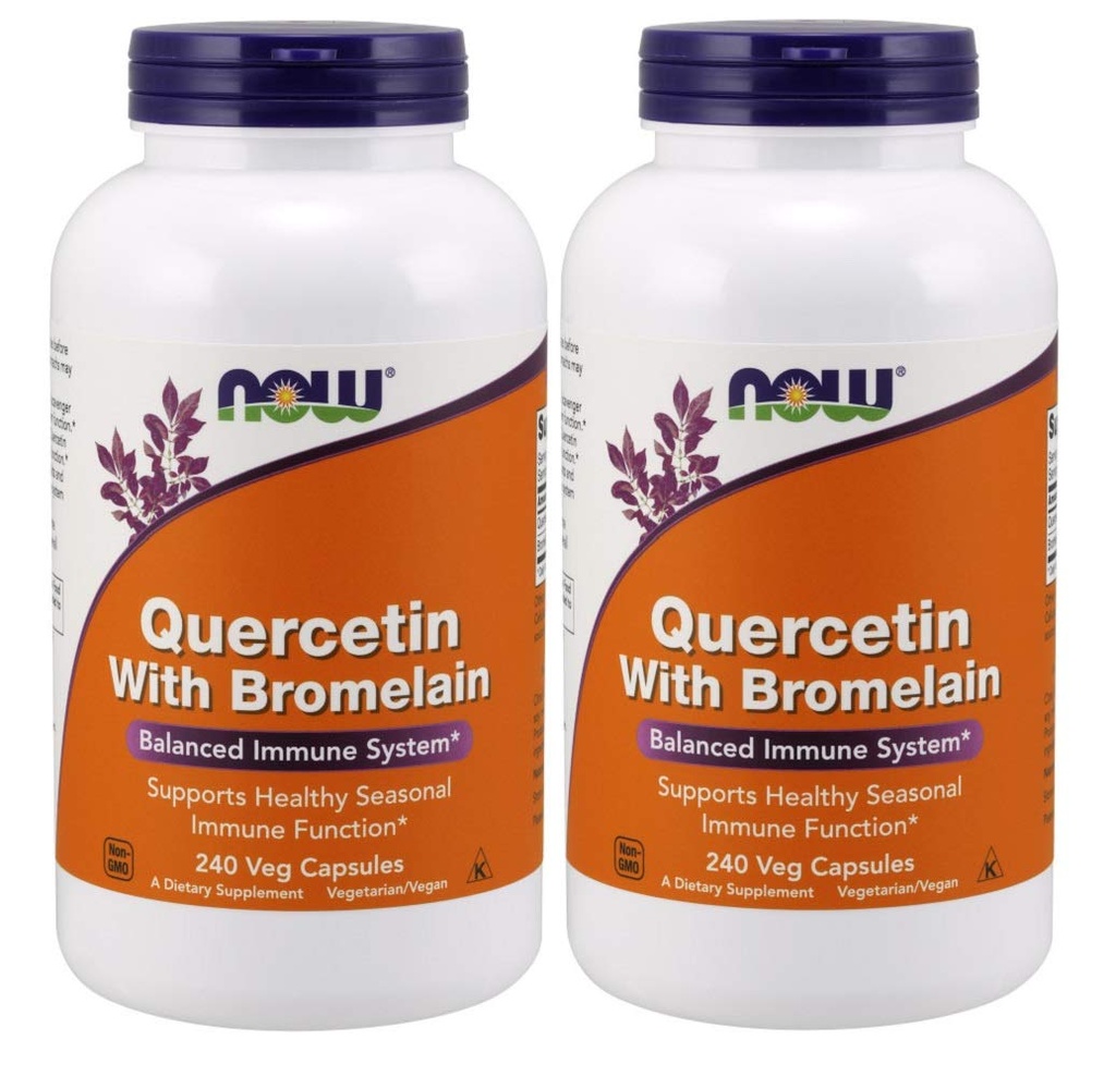 NOW Foods Quercetin with Bromelain, 240 Vegetable Capsule (2 Pack)