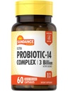 Sundance Probiotic-14 Complex | 3 Billion Active Cultures | 60 Capsules | Non-GMO and Gluten Free Supplement
