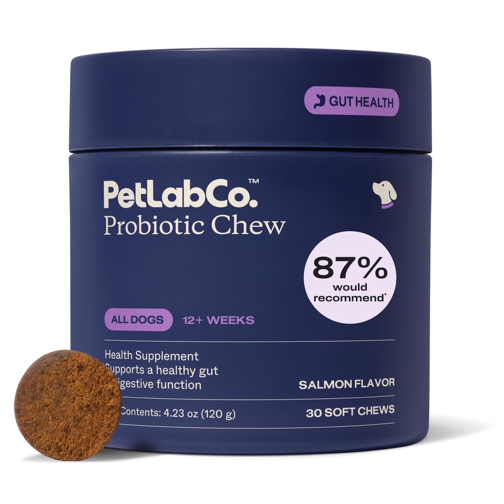 PetLab Co. Probiotics for Dogs, Support Gut Health, Occasional Diarrhea, Digestive Health & Seasonal Allergies - Salmon Flavor - Packaging May Vary - 30 Soft Chews