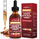 Berberine with Ceylon Cinnamon - Berberine Supplement Liquid Drops with Turmeric, Moringa, Bitter Melon, Chromium, Gymnema - Daily Dietary Supplement for Adults, 2 FL OZ - Vegetarian
