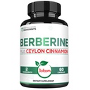 Satoomi 1500mg Berberine with Ceylon Cinnamon Supplement - Extra Strength for Immune System, Digestive Health, Body Management & Energy Production - 60 Capsules - Gluten-Free, Non-GMO