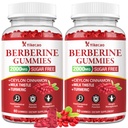 2 Pack Berberine Gummies with Ceylon Cinnamon, 2000mg Berberine HCL Supplement for Women & Men, Sugar Free, Vegan, Non-GMO, Gluten-Free, Raspberry Flavor-120 Count