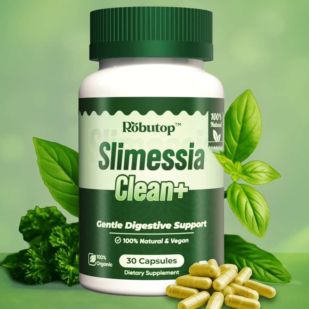 Slimessia Clean+ Gut Cleanse Detox with Moringa Seeds, Mulberry Leaves, Ginger-Daily Gentle Digestive Support - 30 Capsules - Non-GMO, Plant Based - Natural Ingredients