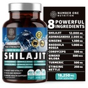 Pure Himalayan Shilajit for Women and Men [50% Fulvic Acid] Better Than Resin with Ashwagandha, Ginseng, Turmeric, Gingko Biloba, Stinging Nettle, Cordyceps to Support Energy & Immunity, 60Caps