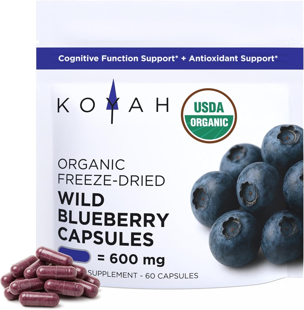 KOYAHAHA HA Wild Blueberry Capsules KondlodBhardog 600 mg (3,960 mg MIB) Wharry (Vacci agusti) - Cogtive function and Antixiding 60 - Capsule
