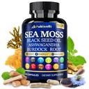 Organic Sea Moss Capsules - Contain seamoss Black Seed Oil ashwagandha Burdock Root Ginger & Essential Vitamins - Superfood for Immune Boost, Digestive Health, Overall Wellness, 60 Capsules