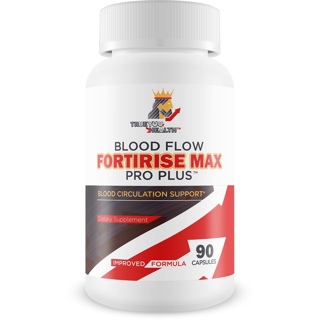 Blood Flow Fortirise Max Pro Plus - Improved Formula - Our Best Blood Flow Supplement For Men - Healthy Blood Flow Support - Blood Circulation Pills - Pressure Supplement Nitric Oxide Blood Flow Pills