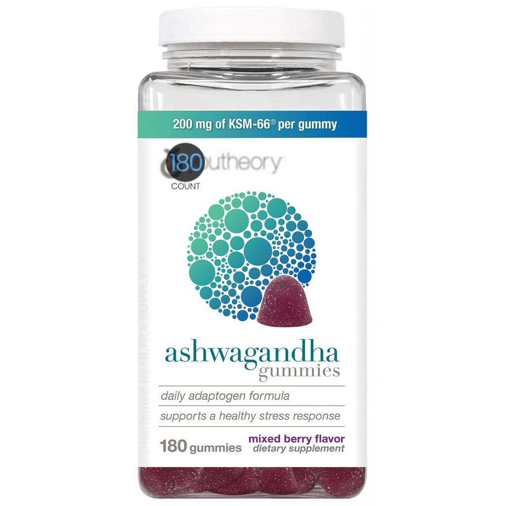 You.Theory Ashwagandha Gummies 600 mg (180 Count. Value Pack) Mixed Berry Flavor, Daily Adaptogen Formula for Balance and Focus