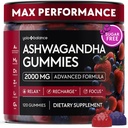 Ashwagandha Gummies – 120 Count - 2000 MG Ashwagandha Supplements with L-Theanine, GABA, Magnesium, Zinc & Vitamin D3 – Sugar-Free, Vegan, Non-GMO–Natural Support for Balance