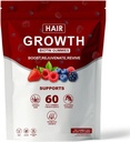 Hair Growth Vitamins Gummies for Black Women, Hair Growth & Strength, Promote Hair Strength & Growth with Biotin Collagen & Botanical Extracts, Delicious Berry Flavor, 60 Count