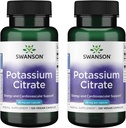 Citrato de potasio de Swanson - Suplemento mineral para a promoción da saúde cardíaca e apoio enerxético - Axudas Optimal Nerve & Kidney Función con ingredientes naturais - (120 cápsulas, 99mg cada)