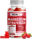 Magnesio Glycinate Gummies 1000mg - Zucchero Gratuito Magnesio Potassio Supplemento con Vitamina D, B6, CoQ10 per Calma Mood & Sleep Support - 60 Gummie di Fragola