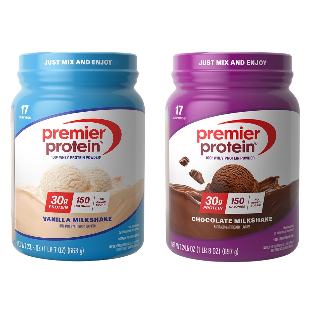 Premier Protein Chocolate Milkshake and Vanilla Milkshake Protein Supplement Bundle