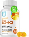DR. MORITZ Vitamin D3 Gummies (5000 IU) with K2 - for Adults and Kids - Vitamin D3 K2 Gummies for Immune Support & Bone Health - Vegan, Sugar Free, Gluten Free (60 Count)