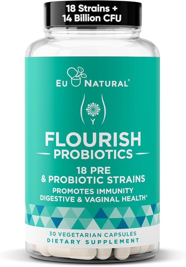 Protestan Progories + Pregest untuk Perempuan - Gut dan Divalry, Uriner Trakte, Pengaruh Bloating, Kesehatan Vaginal - 18 Clinically Proven Strains, 14 Milyar CFU - 30 Shelf- Stable Mini Vegan Capsules