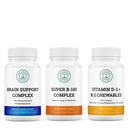 Wellness Bundle - Brain Support Complex, Super B-100 Complex, and Vitamin D3 + K2